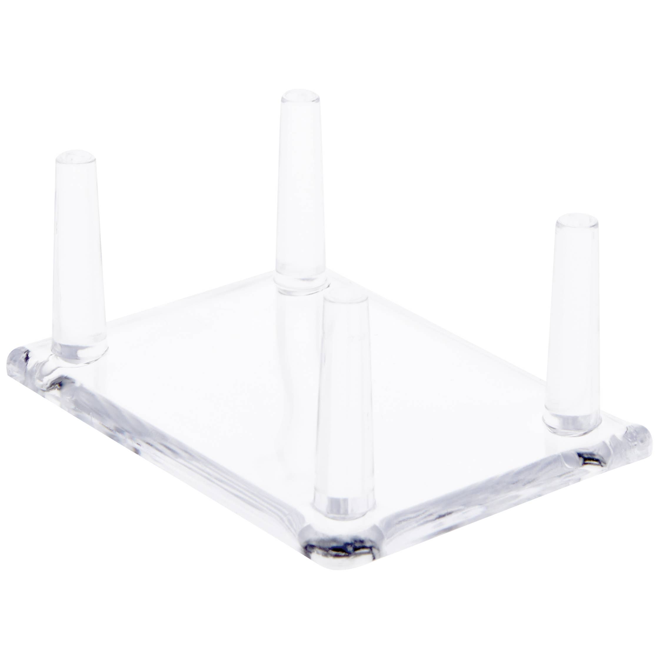 Bard's - Vendita all'ingrosso Vetrina/espositore per rivenditori - Base rettangolare in acrilico trasparente Bard's con punte per minerali1