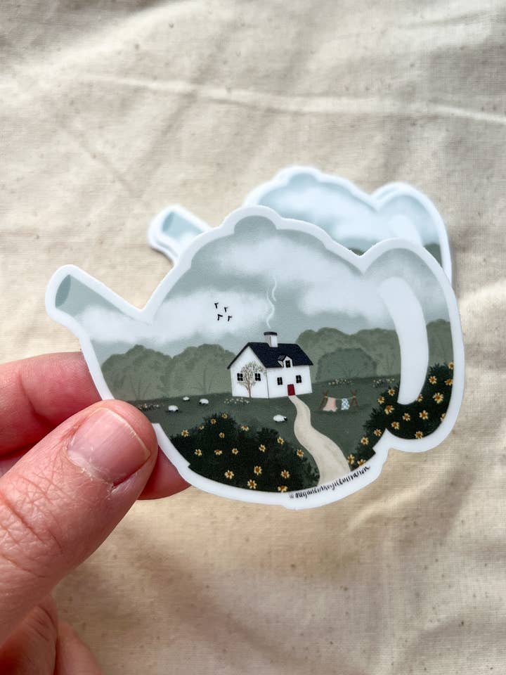 Teekannenhäuschen-Aufkleber für den Großhandel von Megan Lindsey Illustration