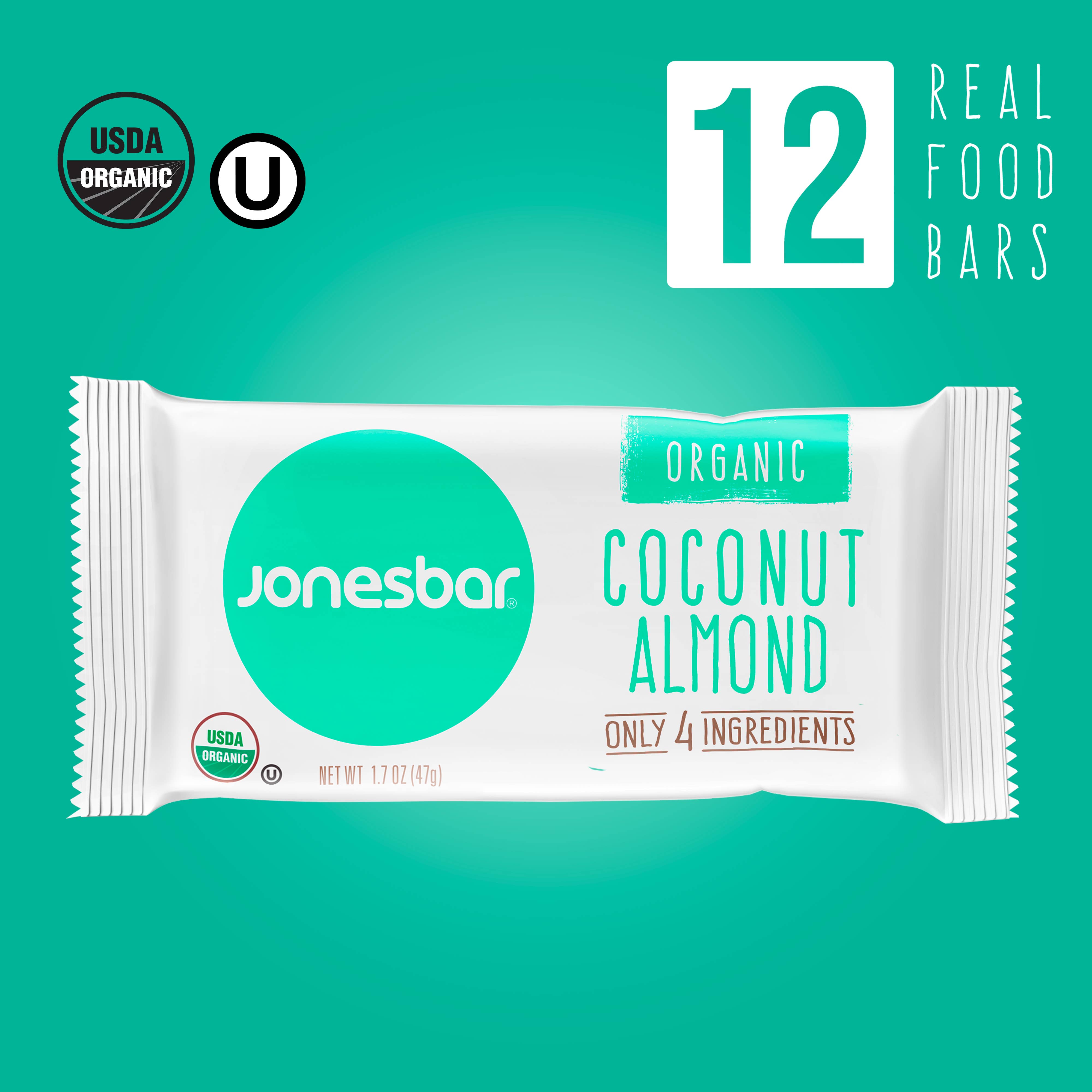 Jonesbar - Wholesale Snack Bar - JONESBAR Coconut Almond Organic Fruit & Nut Bar, Gluten Free2
