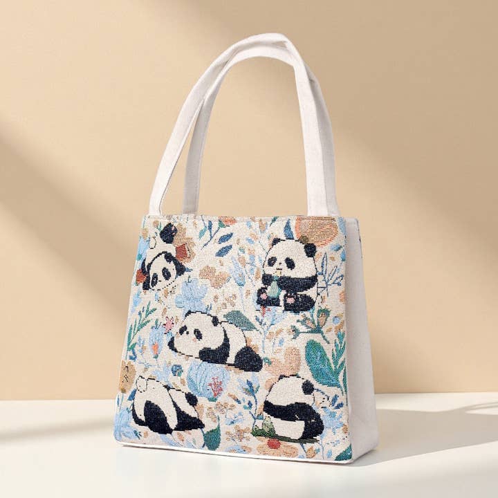 Ethnic Style Canvas Tote Bag Large Capacity Double Layer Handbag for wholesale by kycozy