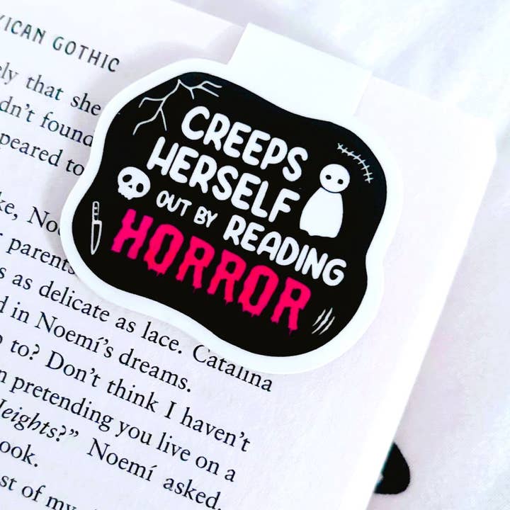 Creeps Herself Out by Reading Horror - Magnetic Bookmark for wholesale by Wild & Wicked Designs