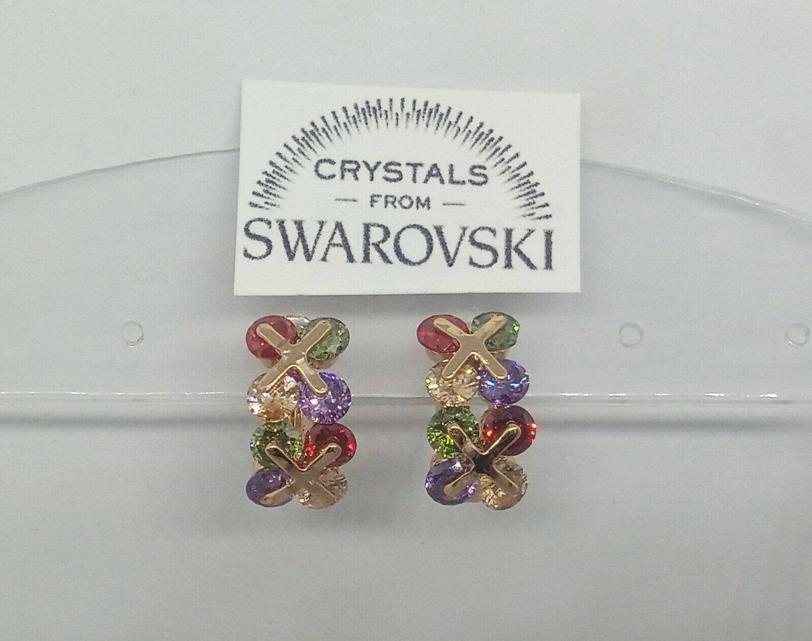 HTB - Vendita all'ingrosso Orecchini pendenti - Orecchini a cerchio da donna oro pl. e swarovski0