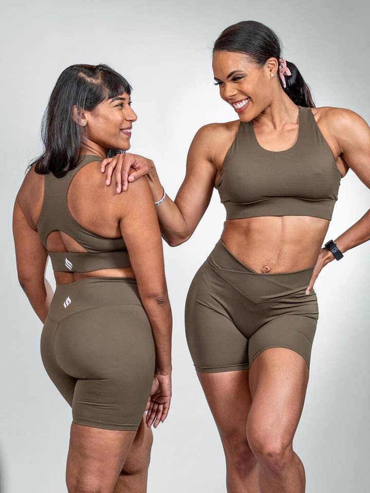 Iconic Sports Bra Olive for wholesale by MPowHer Apparel