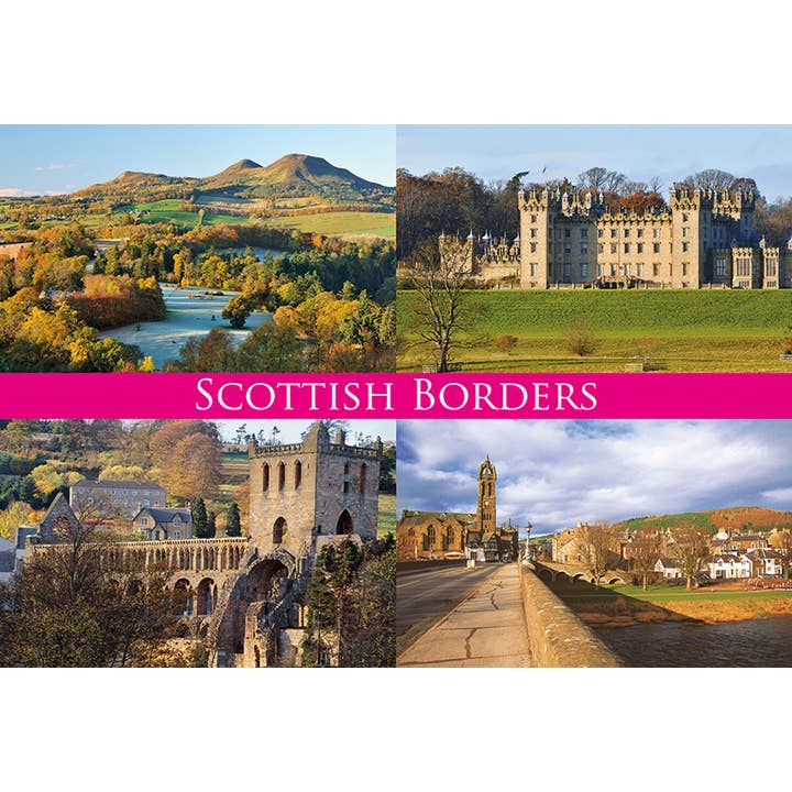 Medium Postcard Scottish Borders for wholesale by Island Blue Publishing