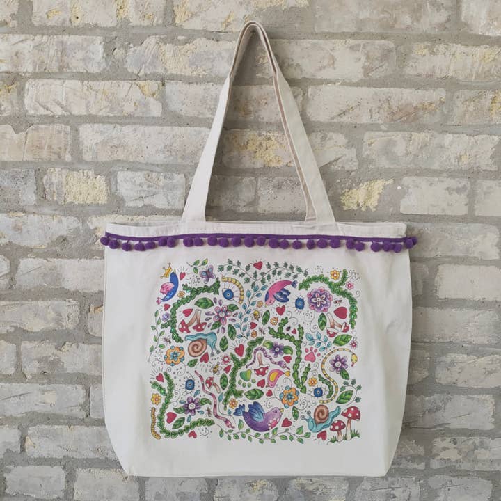 Tote Bag Doodle Garden for wholesale by Doodles and Fun!