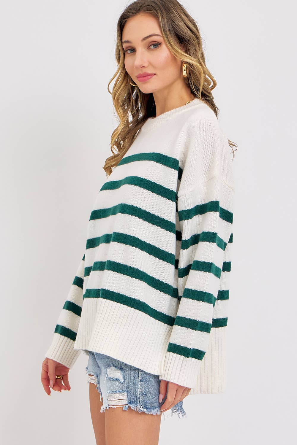Sweet Lovely by Jen – wholesale Tunic sweater – Women’s – STRIPED PULLOVER OVERSIZE  SWEATER16