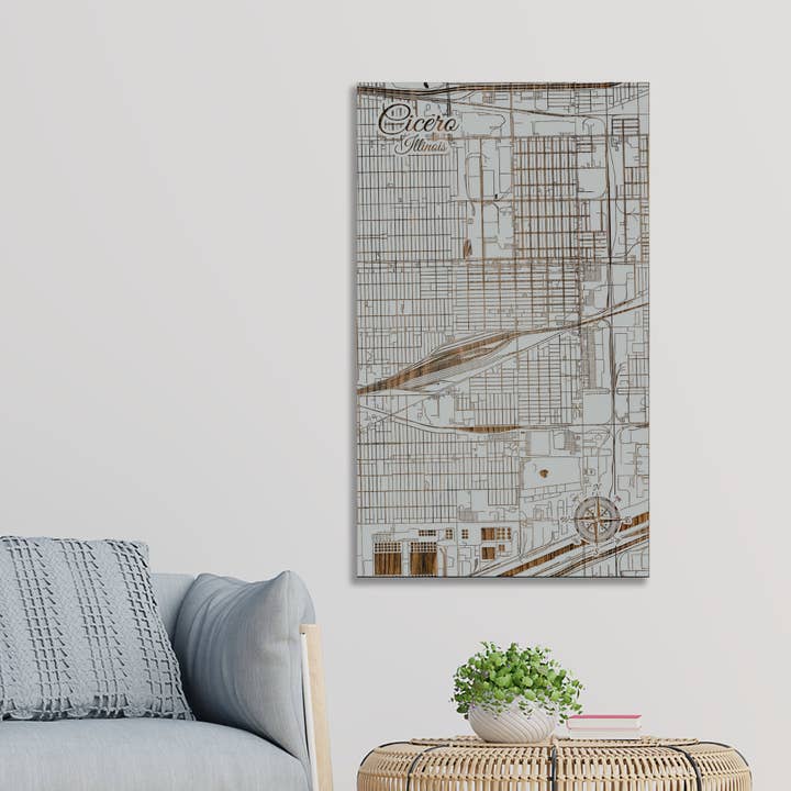 Illinois: Cicero Street Map for wholesale by Fire & Pine