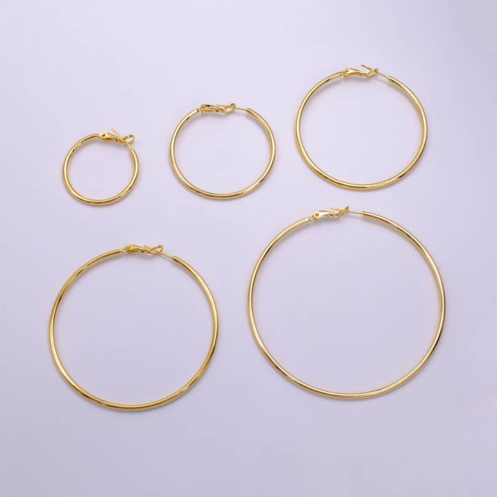 Aim Eternal - Wholesale Hoop Earrings - 16K Gold Filled 30mm, 40mm, 50mm, 60mm, 70mm Earrings2