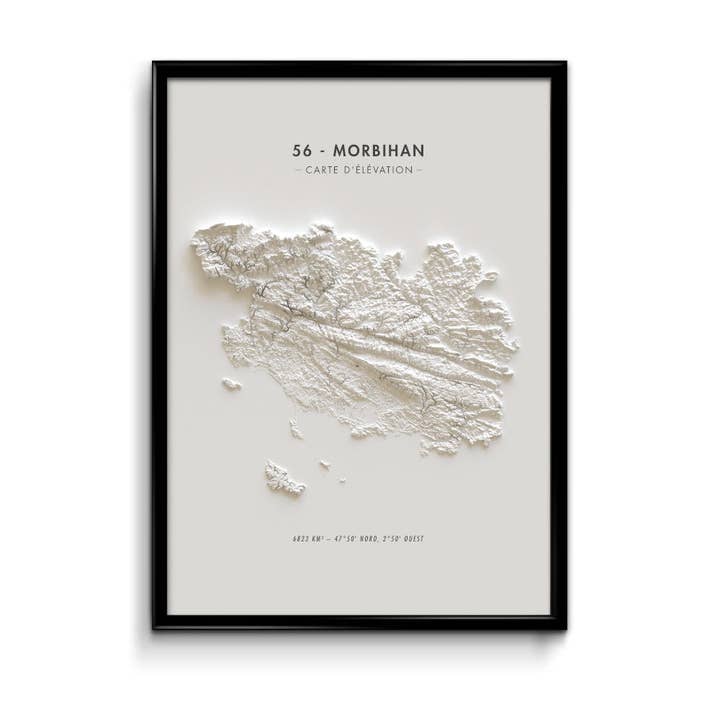 Höhenkarte Morbihan für den Großhandel von Finke