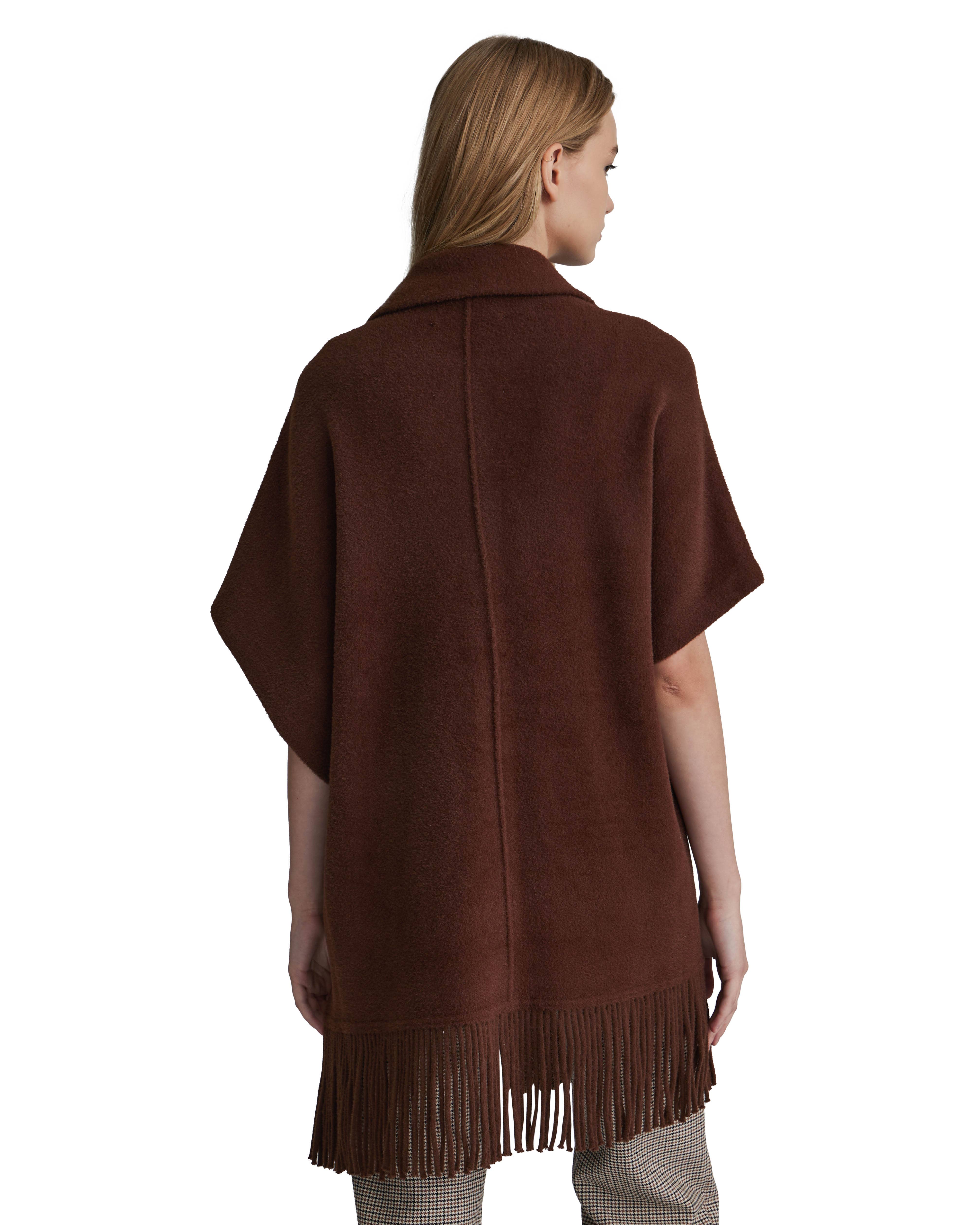 NVLT - Wholesale Coat - Women's - Y1231NVL - Fringe Hem Button Up Coatigan Cape4