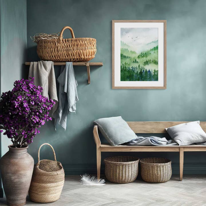 Jenny Vellacott - Wholesale Art Print - Forest Print of Forest Mountain Print Green Forest Art Print5