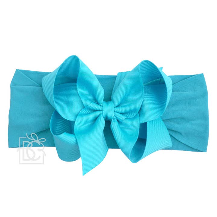 Beyond Creations, LLC - Wholesale Fashion Headband - Kids - WIDE PANTYHOSE HEADBAND W/CLASSIC GROSGRAIN BOW11
