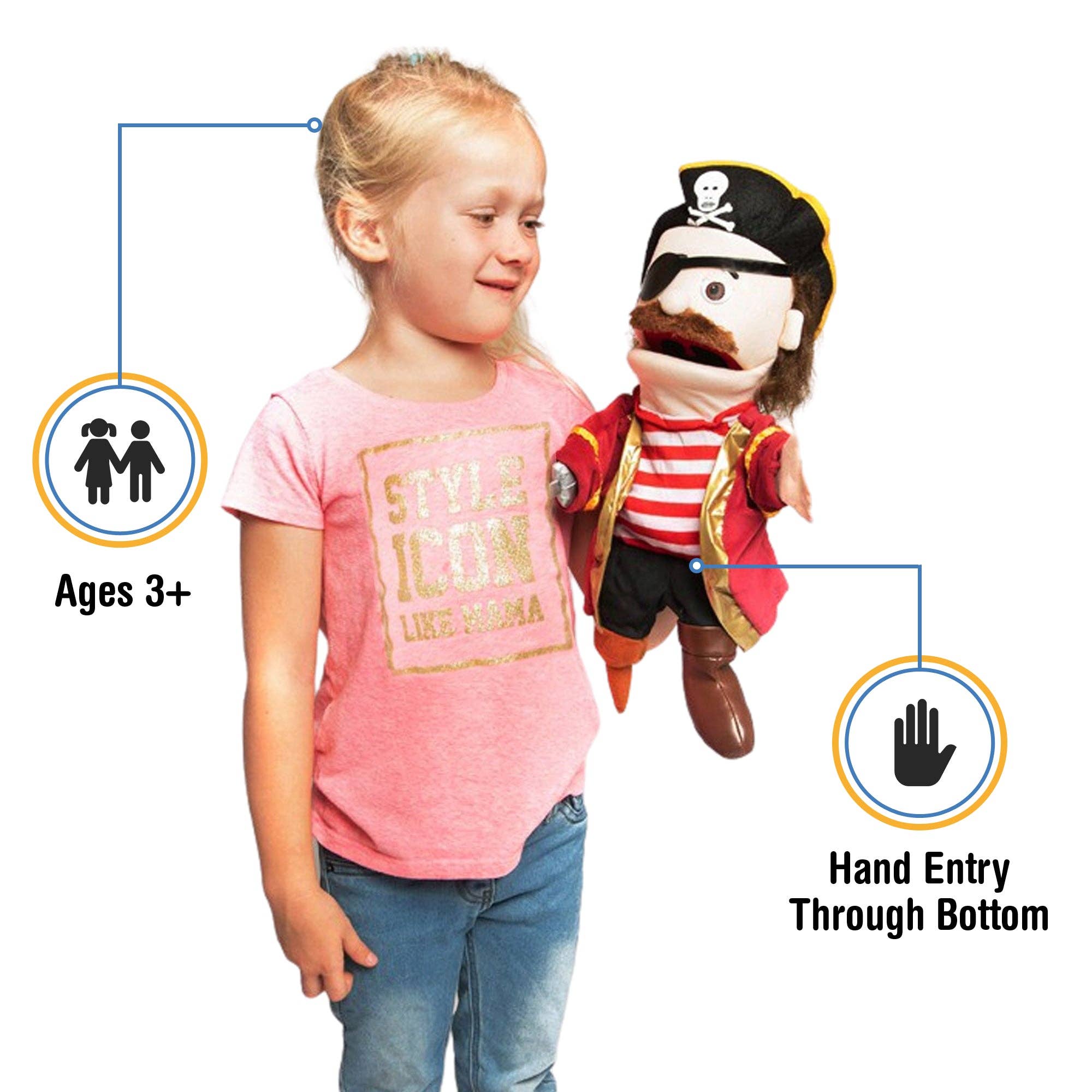 Silly Puppets - Wholesale Puppet - Kids & Baby - Silly Puppets Pirate with Peg Leg (14")1