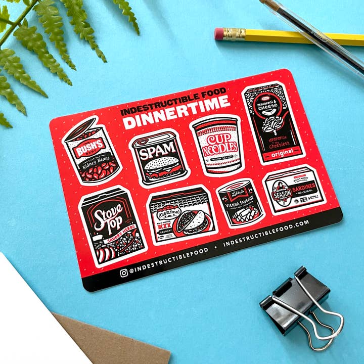 Indkøbs-klistermærkeark - Spisetid for engroshandel hos Indestructible Food