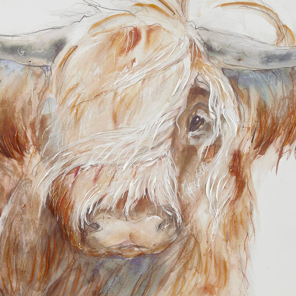 Olliix - Wholesale Art Print - Highland Cow Cattle Wavy Coat Wall Art Decor1