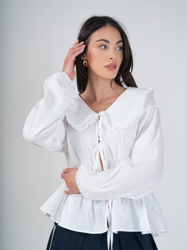 Blus med slips framtill - LUCY för wholesale av MAXMILA PARIS