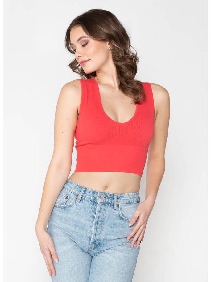 C'est Moi Clothing Co – wholesale Knit top – Women's – Bamboo Deep V Rib Top- CEBT100211