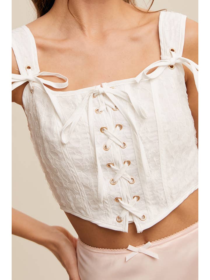 Listicle - Wholesale Corset - Women's - Lace-Up Corset Crop Top