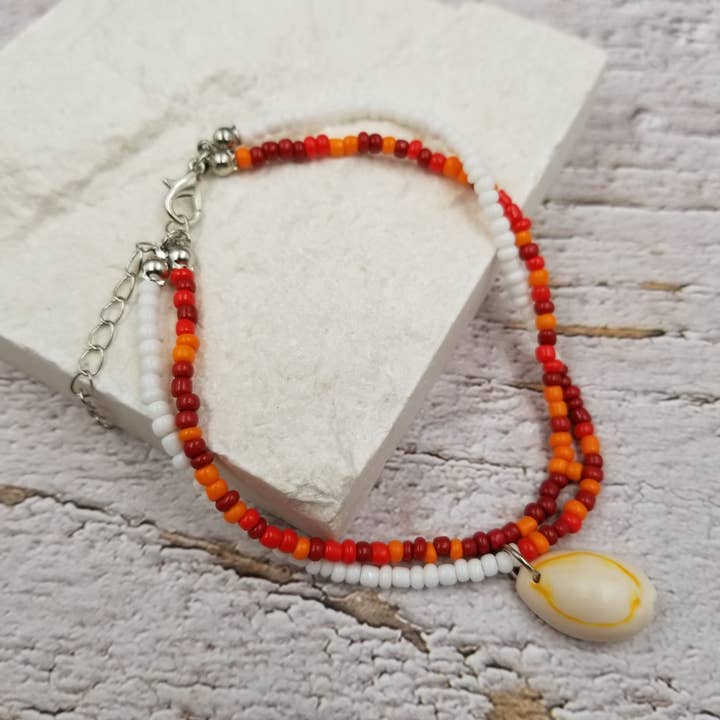 Treasure Wholesale - Wholesale Anklet - Rainbow Tiny Bead Beach Shell Anklet1