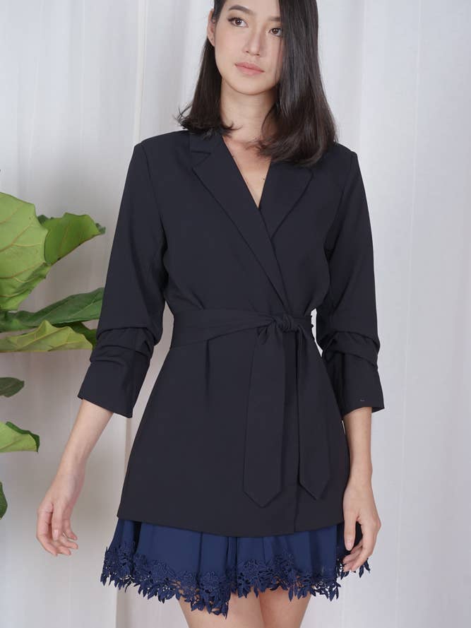 Jundio Blazer Dress in Midnight for wholesale by MDS