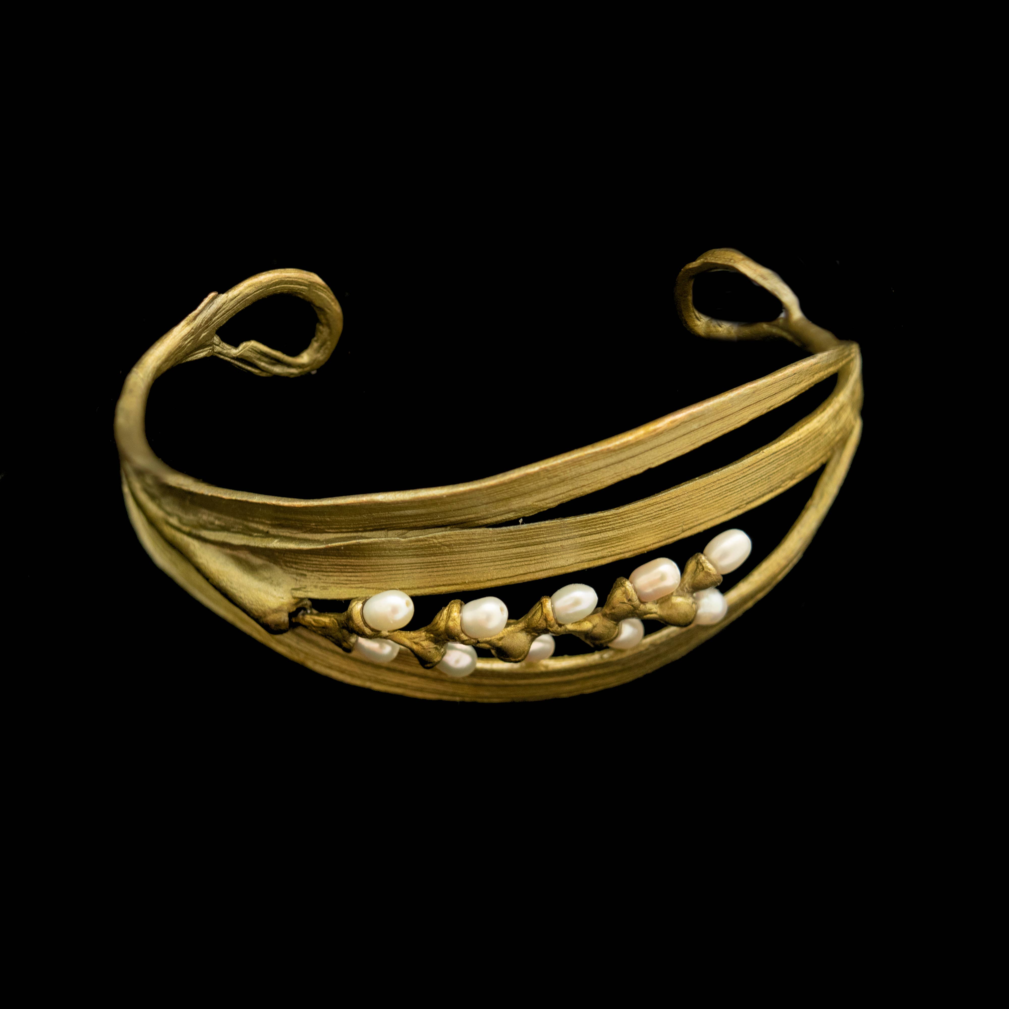 Michael Michaud - Wholesale Cuff Bracelet - Bronze Rice Cuff Bracelet with Freshwater Pearls