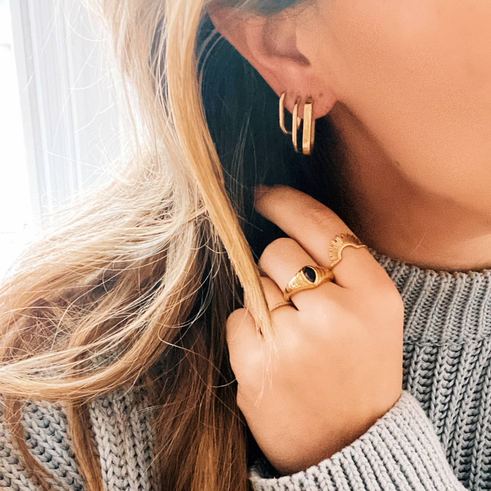 Bazou - Wholesale Hoop Earrings - Stainless steel creole oval 21mm "basic" - gold2