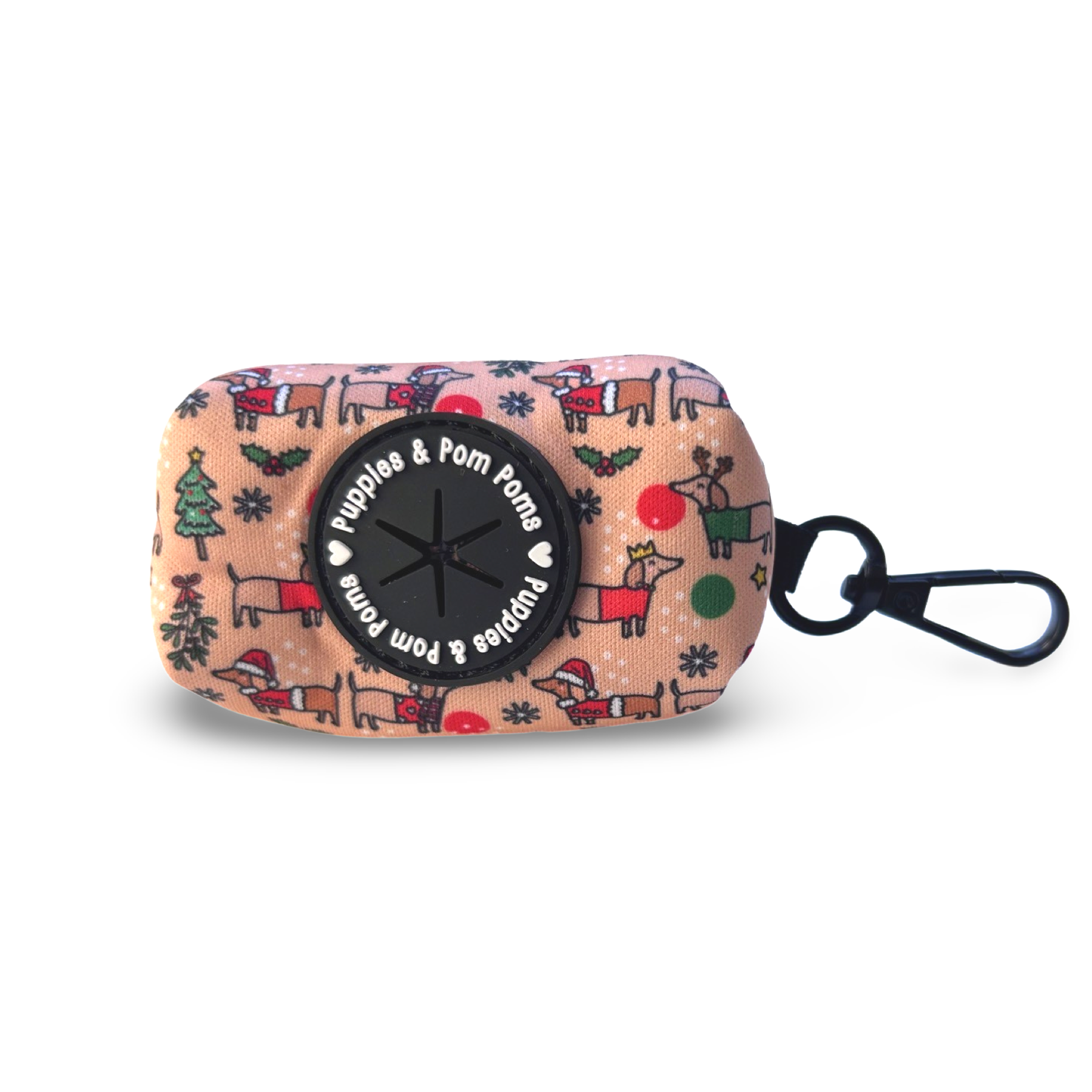 Puppies & Pom Poms – Großhandel Kotbeutelspender – Weihnachtliche Dackel – Beutelhalter1