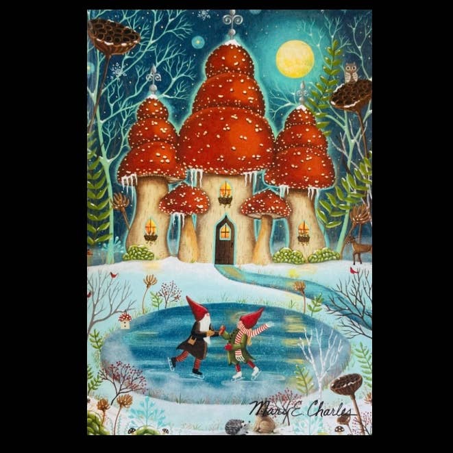 Tarjeta en blanco de 5 x 7 pulgadas con diseño de Mary Charles Palace in the Snow para venta al por mayor de Greetings From Hospitality Lane