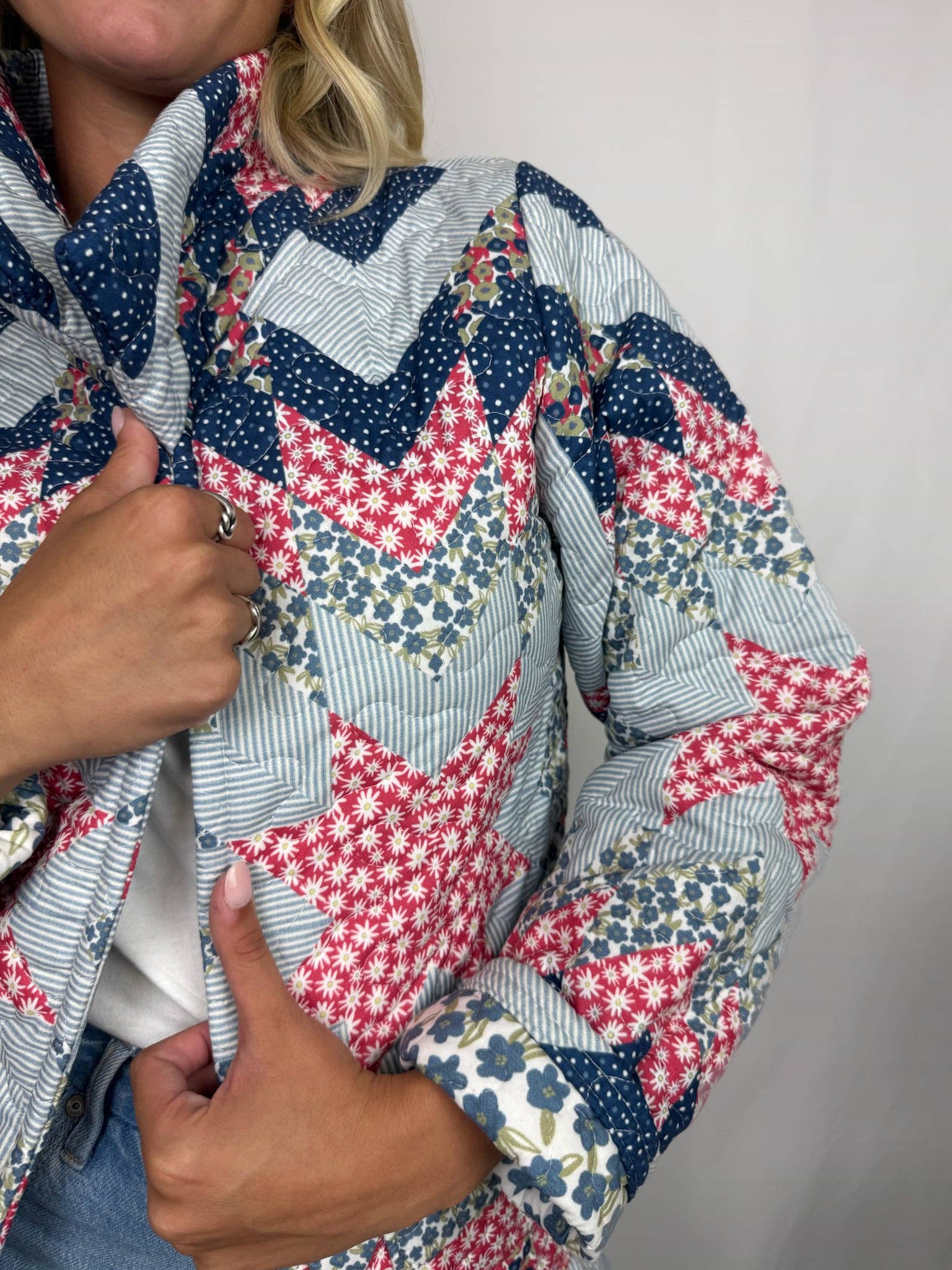 Ida Mae Home - Venta al por mayor Chaqueta - Mujer - Chaqueta Acolchada Patchwork Americana de Adeline1