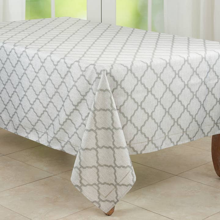 Saro Lifestyle - Wholesale Tablecloth - Moroccan Laser-Cut Hemstitch Tablecloth