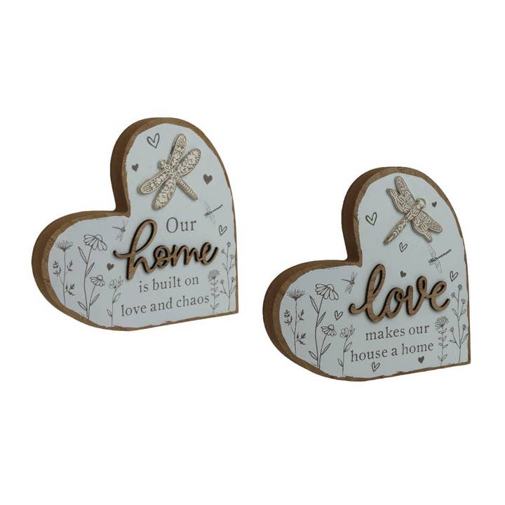 15cm MDF Home & Love Plaque 2 Asstd for wholesale by Cubby House by Malmar