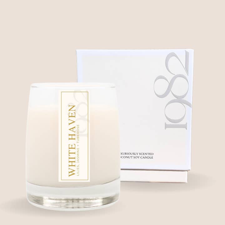 White Haven (8.5 oz Single Wick) Candle for wholesale by 1982 Candle Co.