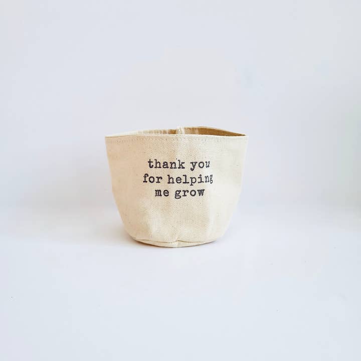 Leaf and Root Co. - Wholesale Plantenpot - Thank you for helping me grow - canvas potcover voor planten2