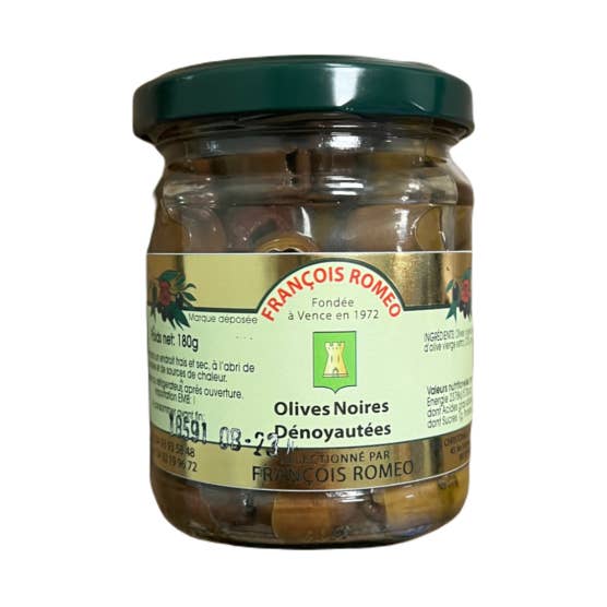 Zwarte olijven zonder pit 180 Gr voor wholesale door François Roméo