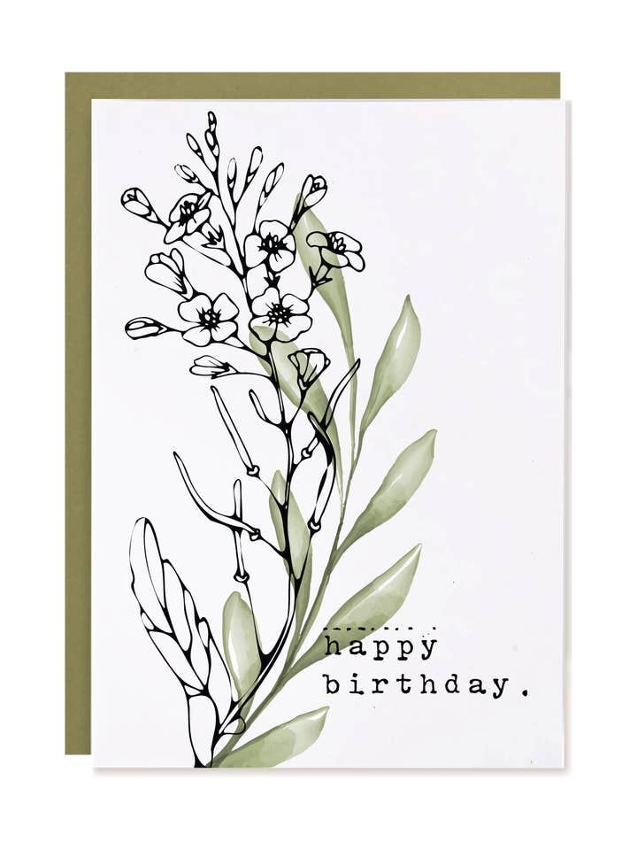 TOKA | Happy Birthday | Biglietto di auguri in cotone per la vendita all'ingrosso da parte di The Card Bureau