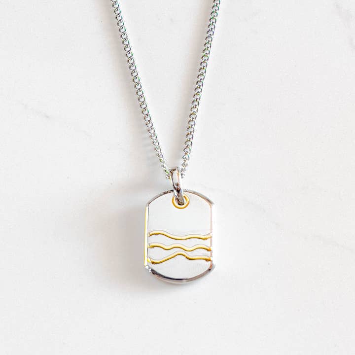 Halsketting van gemengd metaal 'golden wave' voor wholesale door kaimi