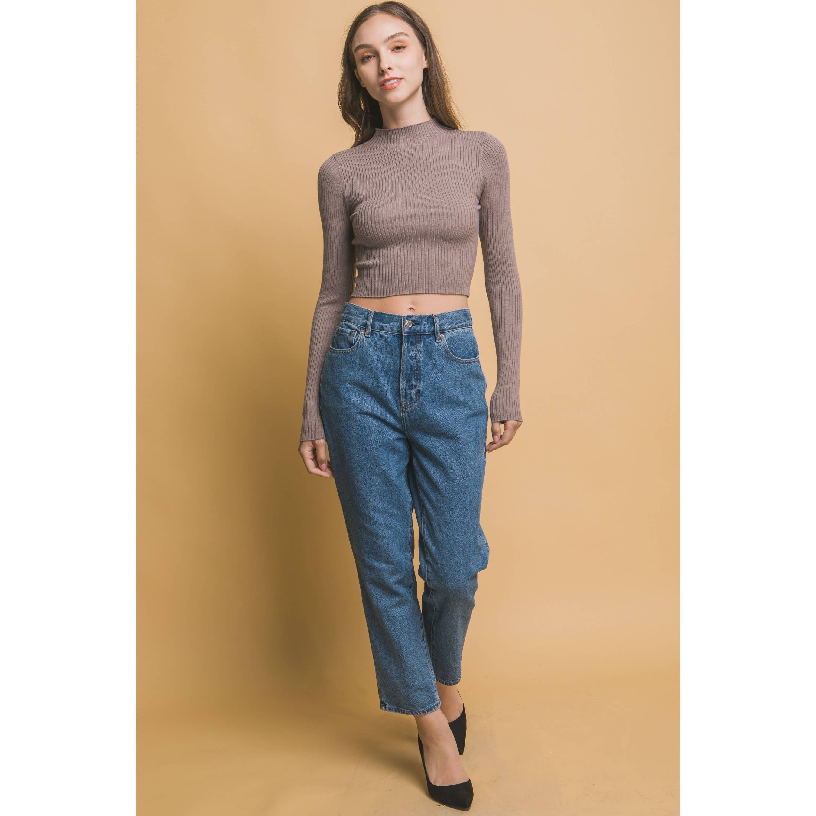 Apolline - Venta al por mayor Jersey de punto - Mujer - Jersey de canalé de cuello alto8