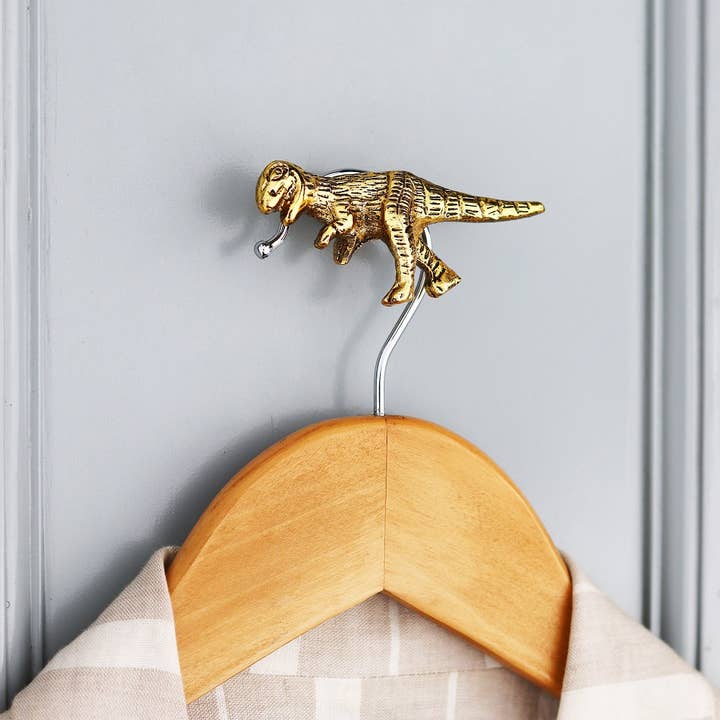 1 Piece Aluminium Dinosaur Boho Wall Hook Golden for wholesale by Daana Paani LLC
