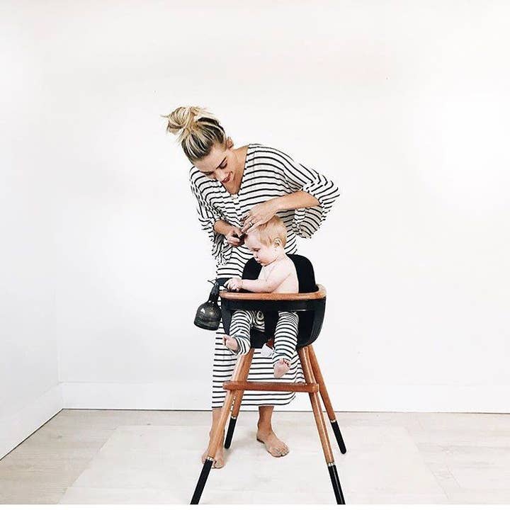 Black honey Ovo City High Chair With Pu Leather Belts and Seat Pad for wholesale on Faire