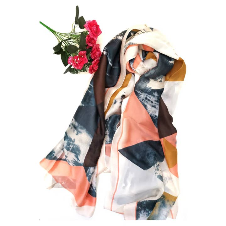 Multicolor Silk Feel Long Scarf Shawl Wrap-180002 for wholesale by Superbia