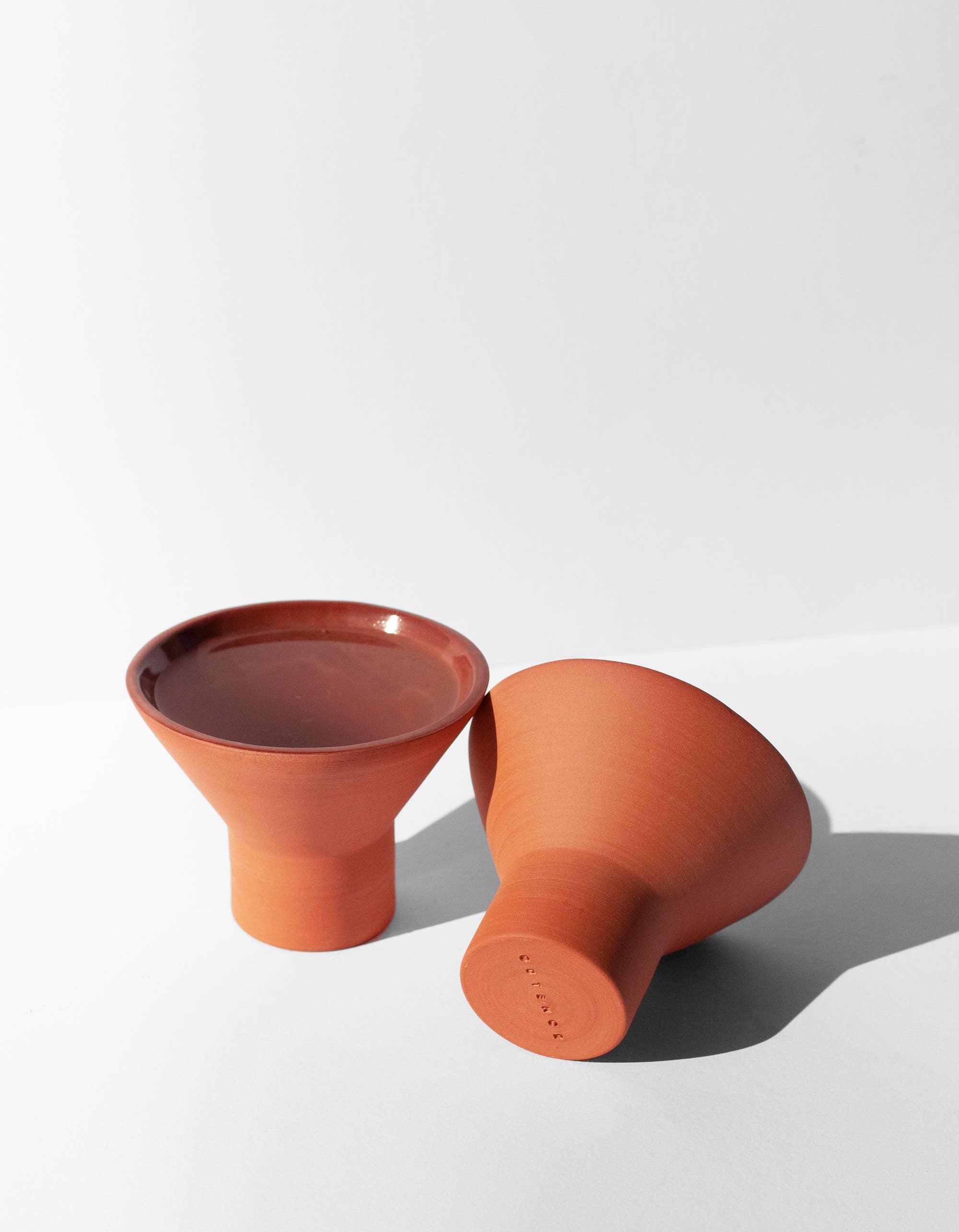 Guten Co. - Wholesale Cocktail/Liquor Glass - Stemless Martini Glass, Terra Cotta2