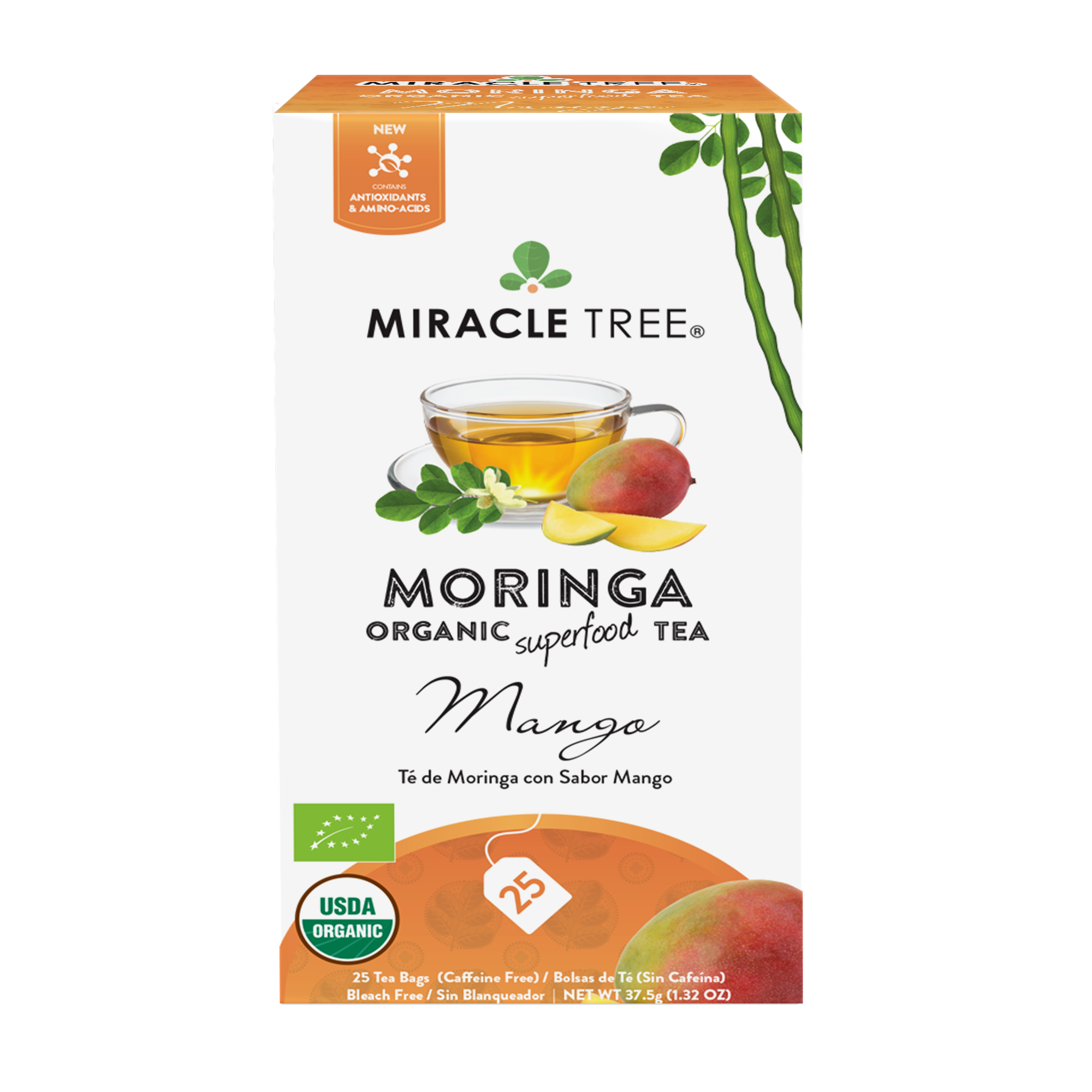 Miracle Tree – wholesale Hälsoté/Detoxté – Ekologiskt Moringa Te: Mango1