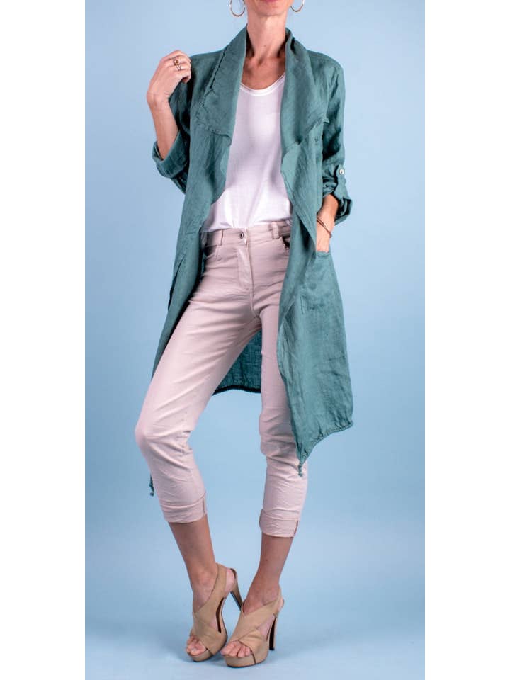 Gigi Moda - Wholesale Jacket - Women's - Shawl Style Long Linen Jacket6