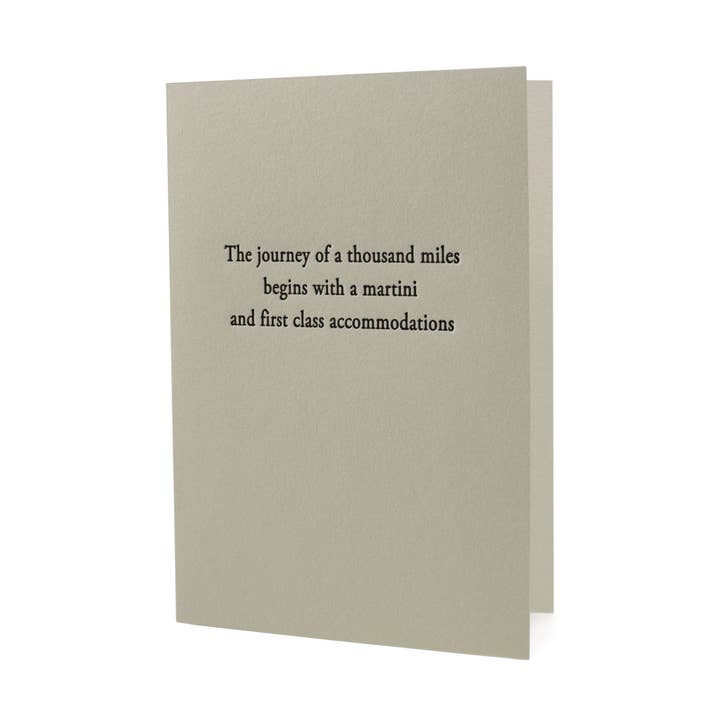 Journey of a Thousand Miles Letterpress Card for wholesale by Hat Wig Glove Co.