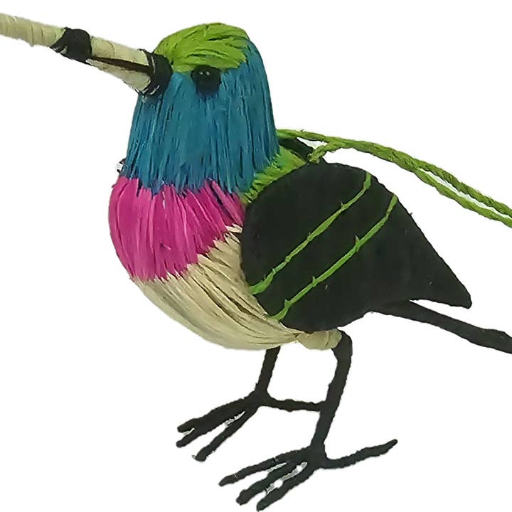 ORNAMENTO DE COMÉRCIO JUSTO BEIJA-FLOR FANTASIA DE PEITO ROSA - TECIDO POR ARTESÃO DA AMAZÓNIA PERUANA por atacado de Amazon Ecology