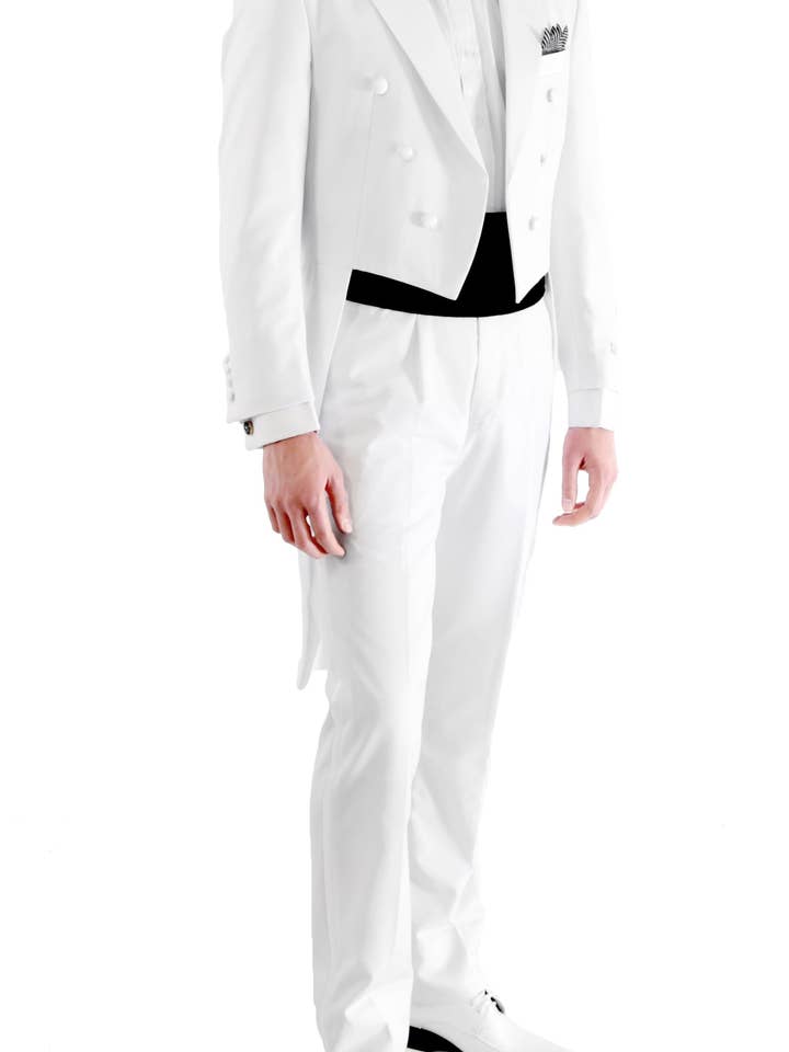 Premium A201 Regular Fit White Tail Tuxedo for wholesale by Ferrecci