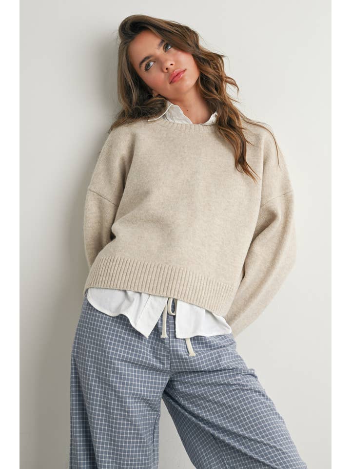 BUTTERMELON - Wholesale Knit Sweater - Women's - Tie-back Sweater - BMW781553