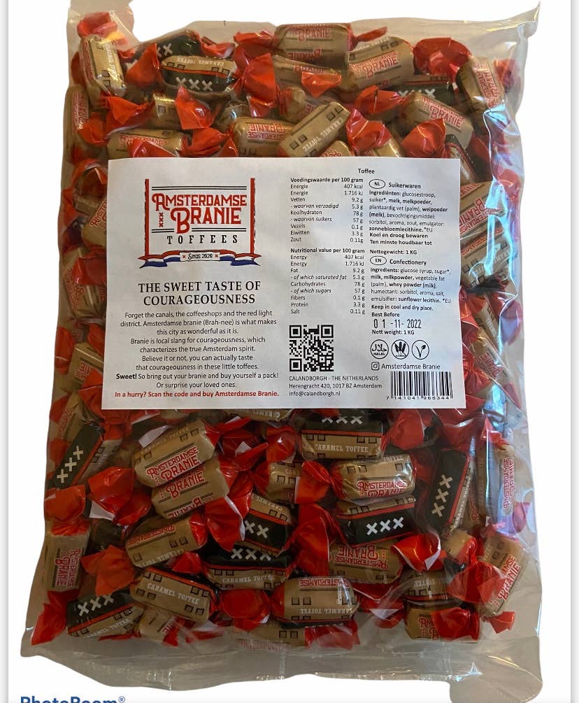 Rollin' Rainbows – Engroshandel Toffee – Amsterdamse Branie Toffee (1 kg) – Officiel Amsterdam Slik