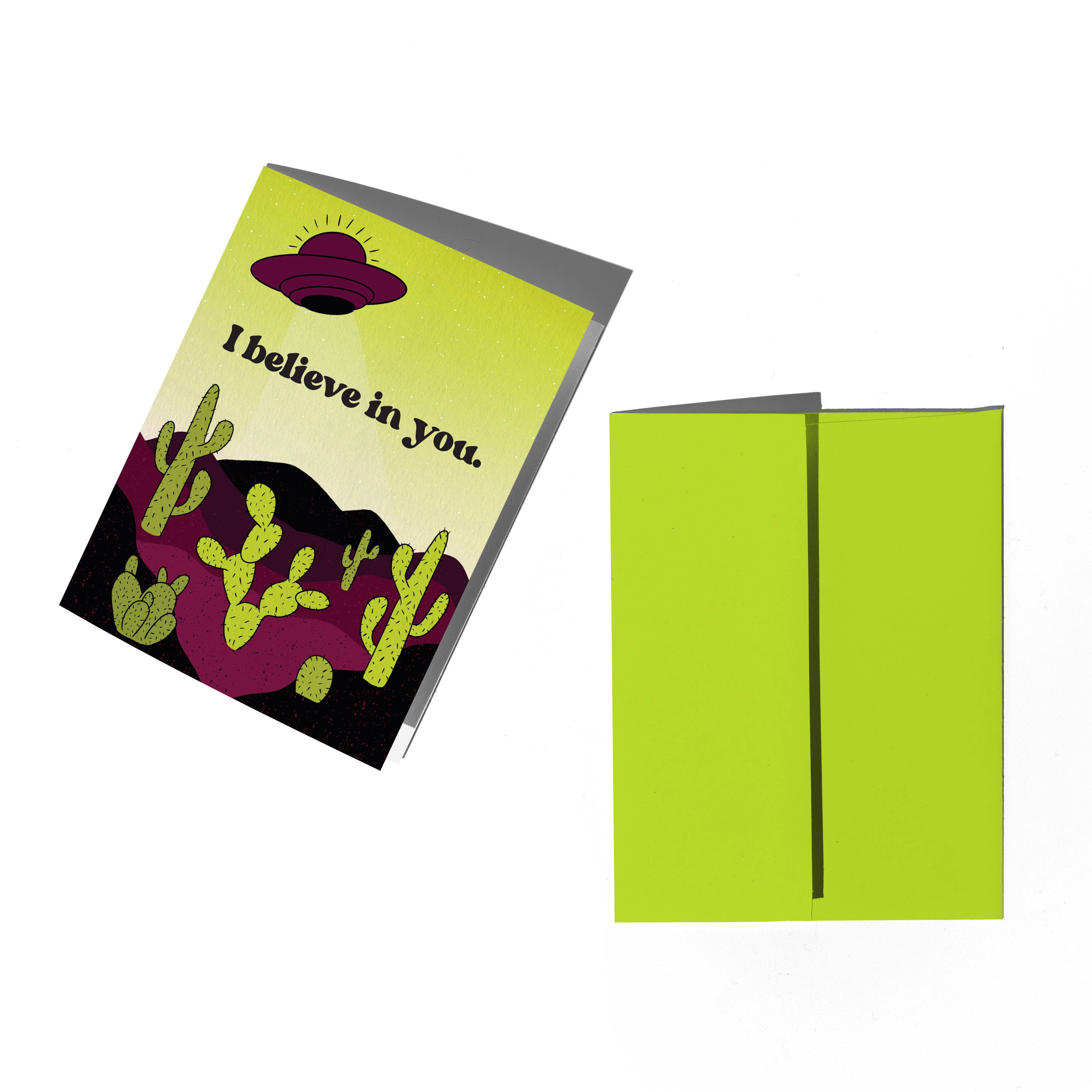 Boss Dotty Paper Co. - Vendita all'ingrosso Biglietti di incoraggiamento - Biglietto "Credo in Te" Biglietto di Incoraggiamento UFO1