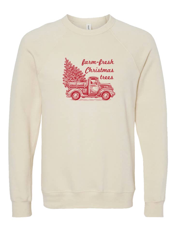 ellembee gift - Wholesale Graphic sweatshirt – Women’s - Christmas Sweater | Farm Fresh Christmas trees 1